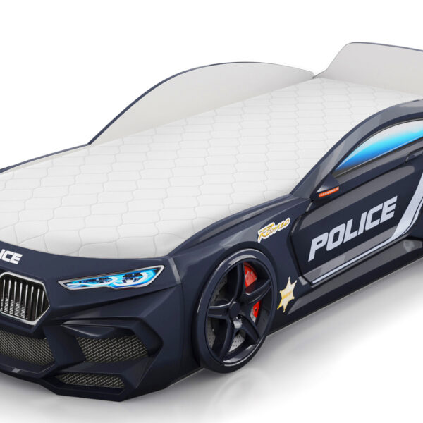 Кровать Машина Romack Romeo Police черная — фото фабрики Ромак Мебель