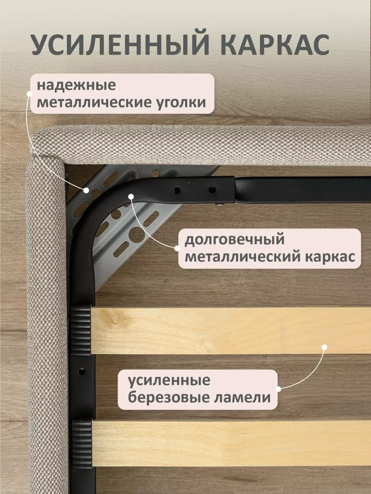 Romack Alex кровать односпальная 90*200 цвет-светло-коричневая шотландия — фото фабрики Ромак Мебель