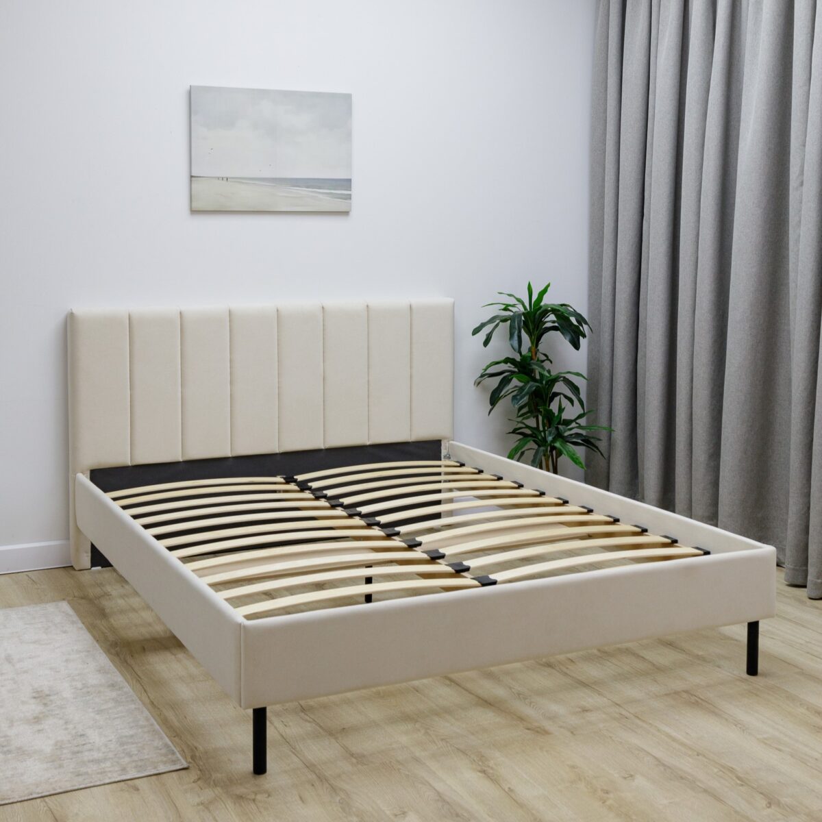 Romack Bella двухспальная кровать 120x200 цвет - Светло бежевый — фото фабрики Ромак Мебель
