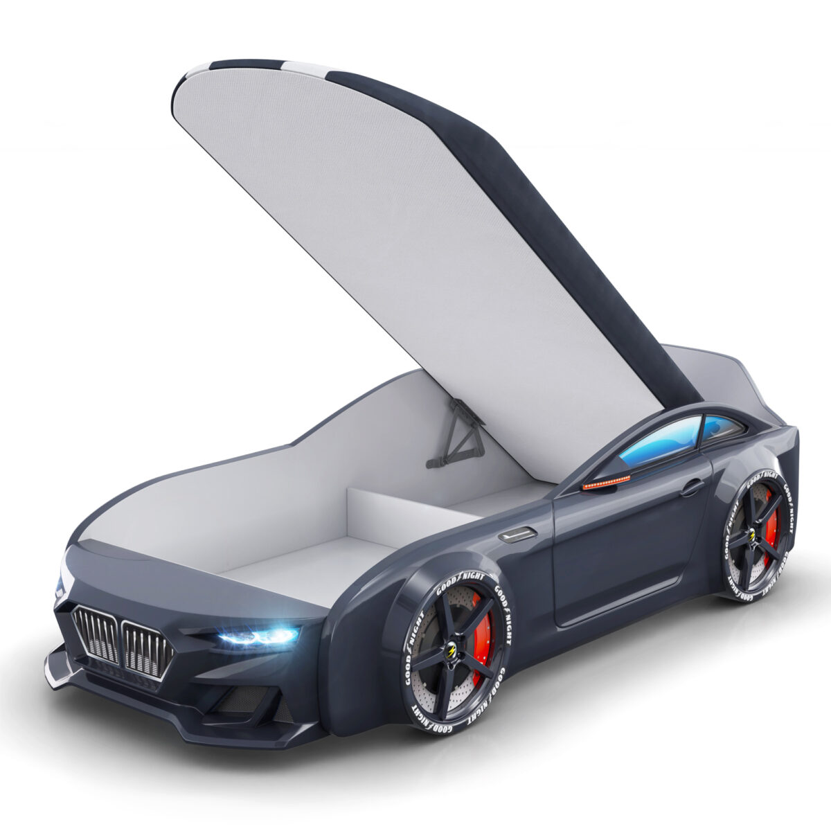 Romack Dynamic-M Кровать машина с матрасом цвет -черный — фото фабрики Ромак Мебель