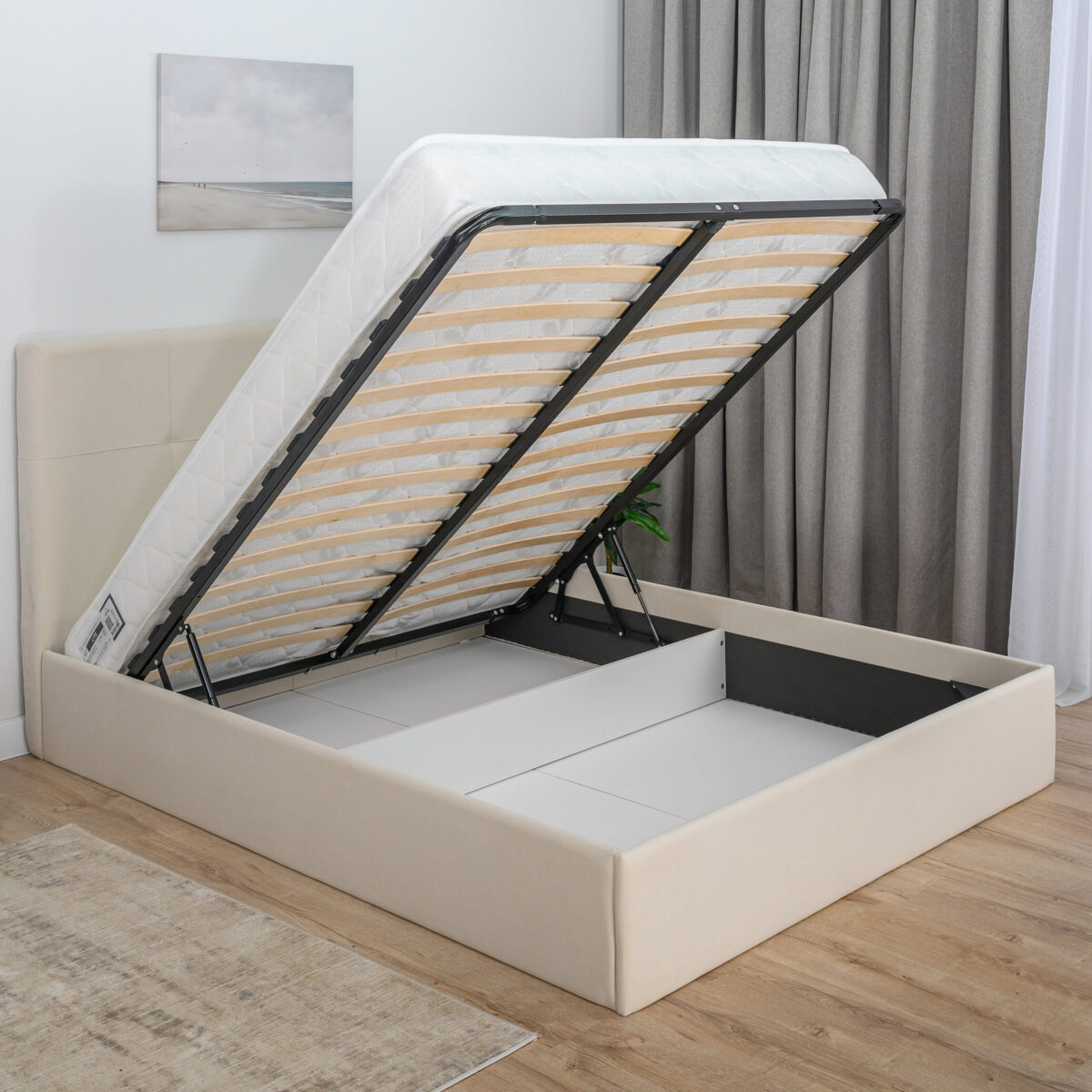 Romack Rafael кровать двухспальная 140x200 цвет - Светло бежевый — фото фабрики Ромак Мебель